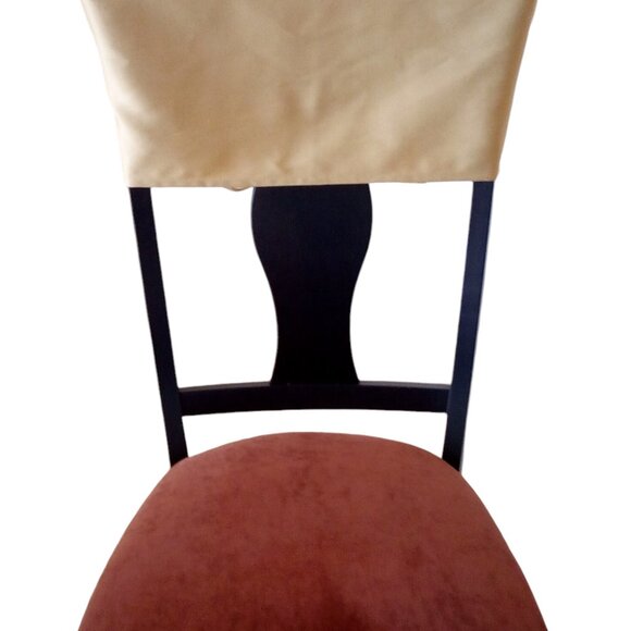 Gold Dining Room Chairback Slipcovers with Tulle Bows (x4) - Picture 2 of 2